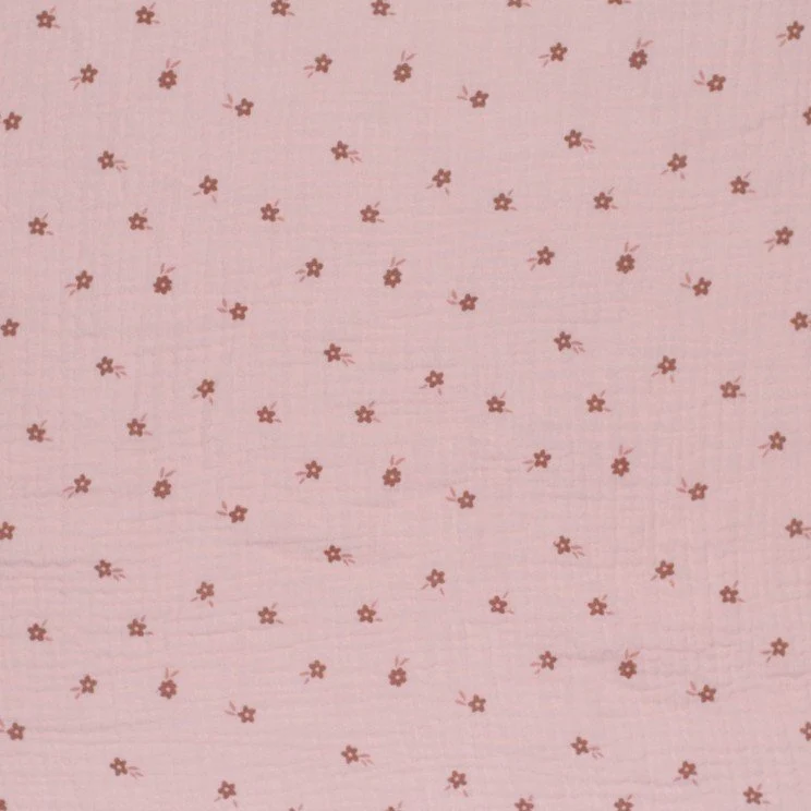 Musselin/Double Gauze “Blümchen Nude Rosa“