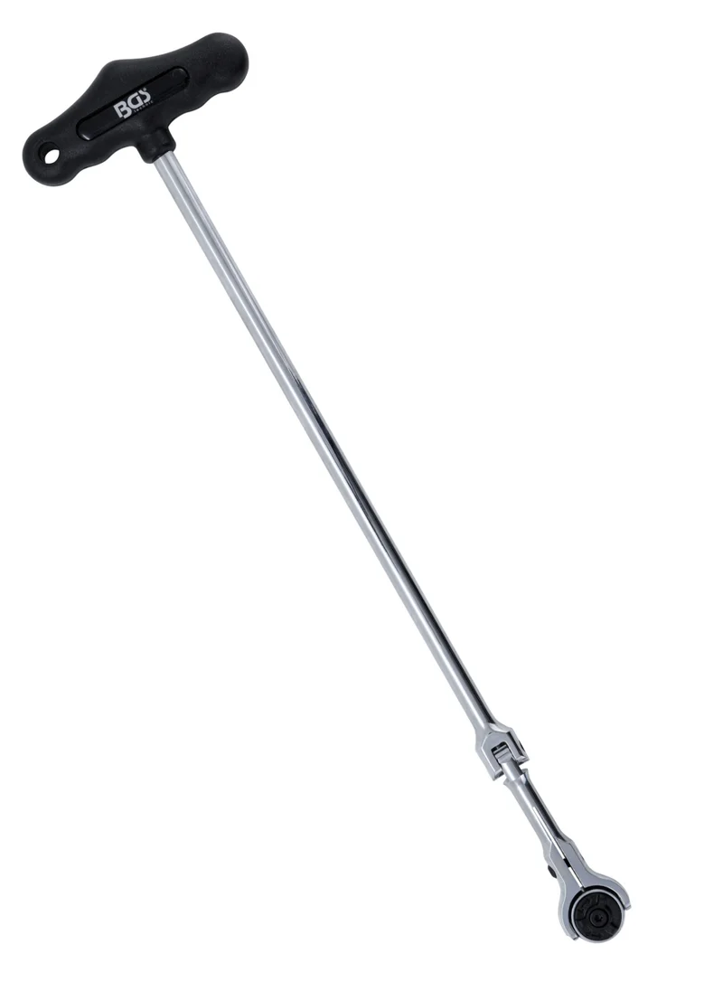 BGS 2126 Gelenkknarre mit T-Griff abwinkelbar Abtrieb Außenvierkant 6,3mm (1/4") Länge 450mm
