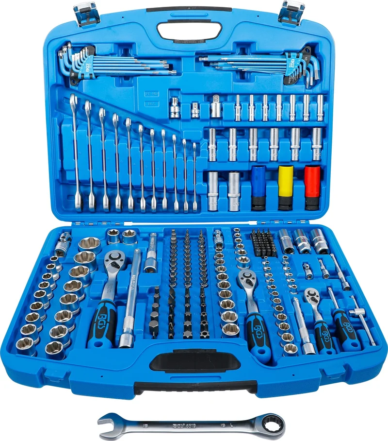 BGS 8820 Satz Steckschlüssel Wellenprofil Anrieb 6,3mm (1/4") & 10mm (3/8") & 12,5mm (1/2") 218 teilig
