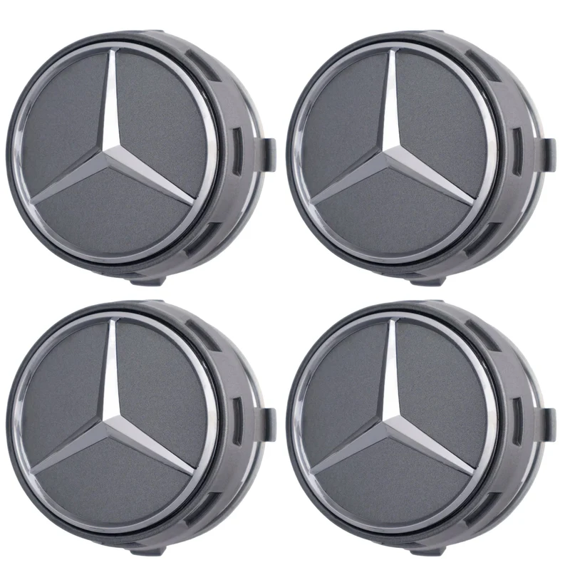 Mercedes Elevated Hub Caps | Titanium Gray