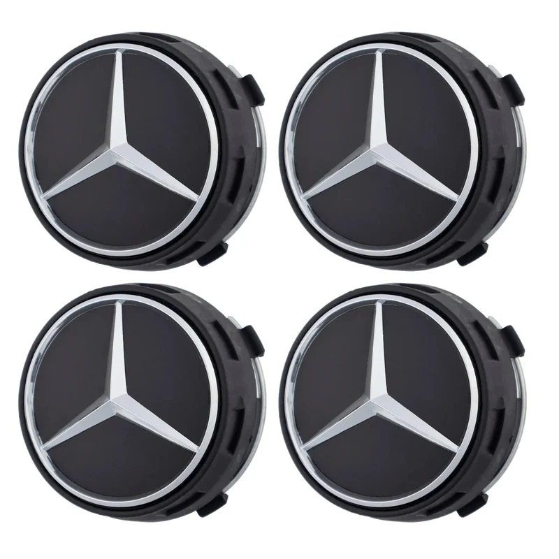 Mercedes Elevated Hub Caps | Matte Black