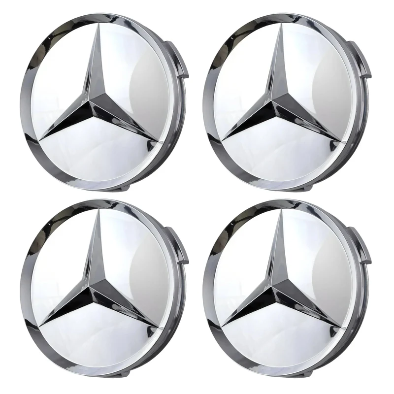 Mercedes Hub Caps | Gloss Silver