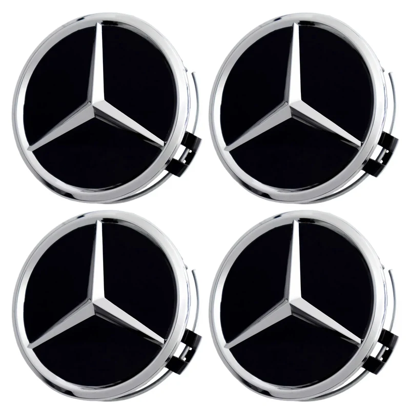 Mercedes Hub Caps | Chrome Black