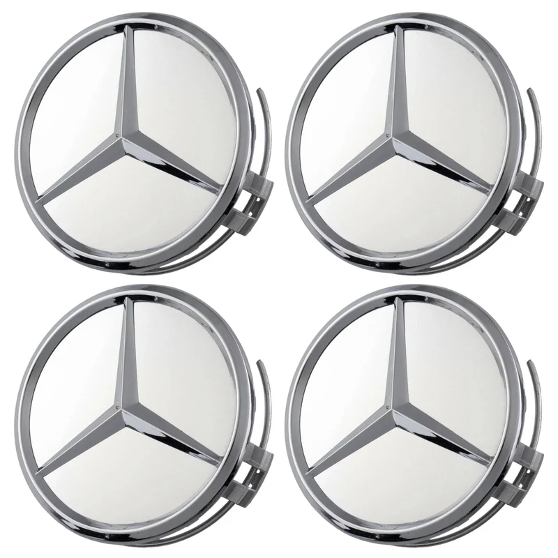 Mercedes Hub Caps | Silver Chrome