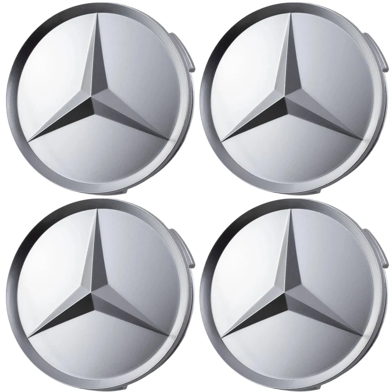 Mercedes Hub Caps | Matte Silver