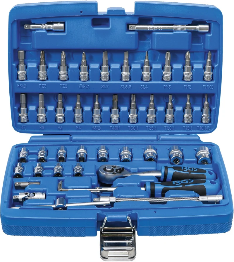 BGS 2146 Satz Werkzeuge Steckschlüssel Antrieb 6,3mm (1/4") 46 teilig