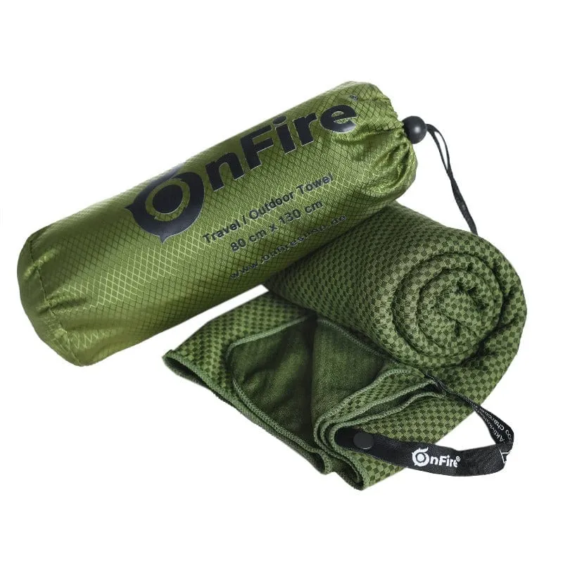 Mid-Size Outdoor-Handtuch mit Bambus Aktivkohlefasern olive 80x130 cm