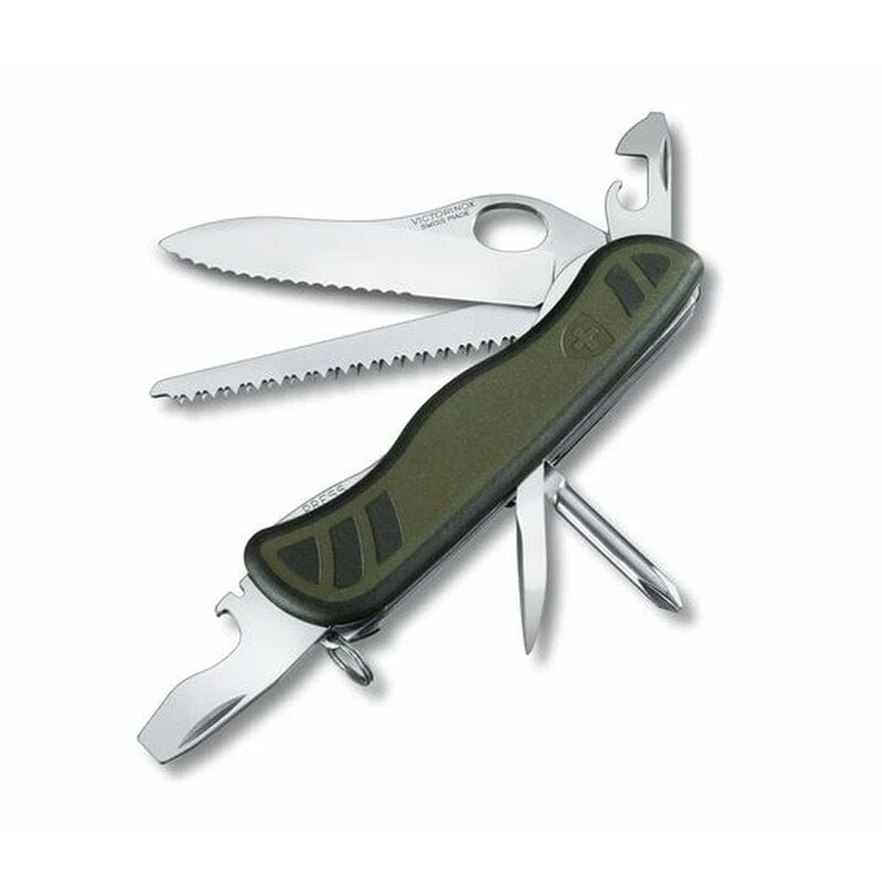 Victorinox Schweizer Soldaten Messer 08, 111 mm, grün/schwarz