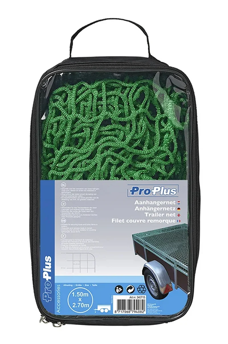 ProPlus 340715 Ladungssicherungsnetz Anhängernetz 1,5 x 2,7m mit festem Seil