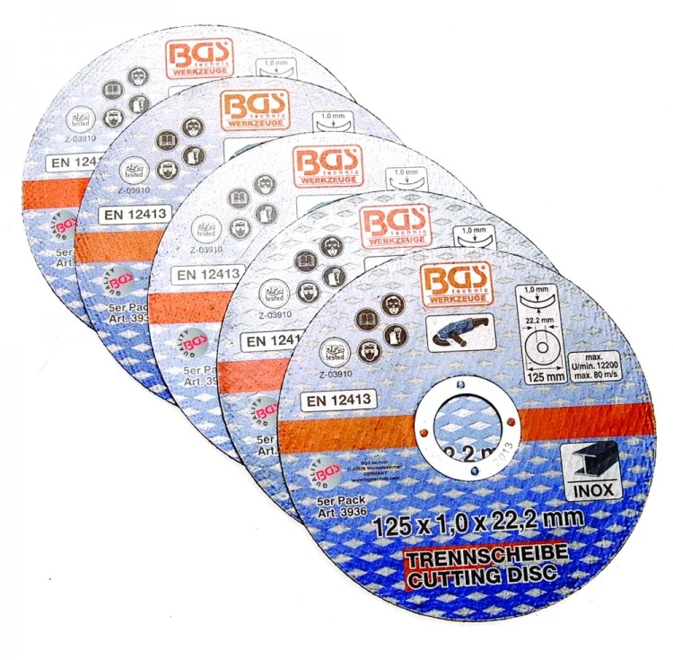 BGS 3936 Satz Trennscheibe für Edelstahl Ø125 x 1,0 x 22,2mm 5er Set