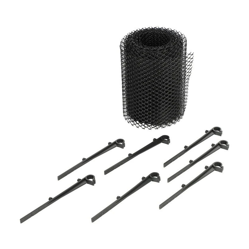 Haushalt International 94049 Dachrinnenschutz Länge 6m Breite 16cm mit Kunststoffklammern