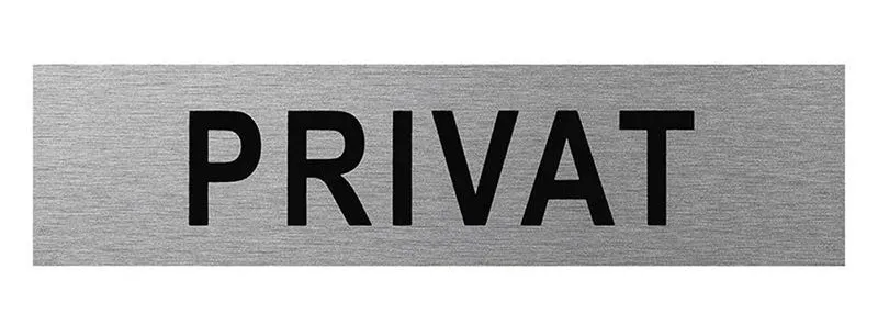 ProPlus SF_972088 Aluminium Türschild "Privat" 160x40mm Tür Schild