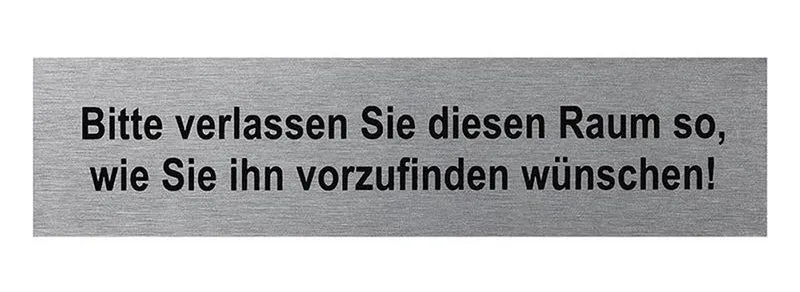 ProPlus SF_972081 Aluminium Türschild "Bitte verlassen Sie diesen Raum" 160x40mm Tür Schild