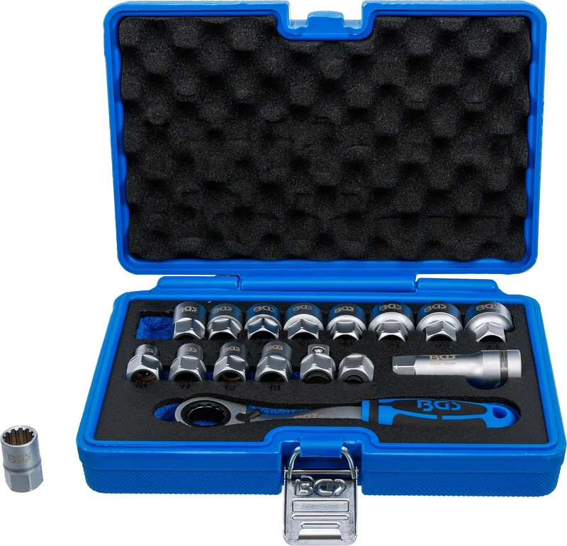 BGS 74712 Satz Durchsteck Steckschlüssel Sechskant SW 10 - 24mm 17 teilig