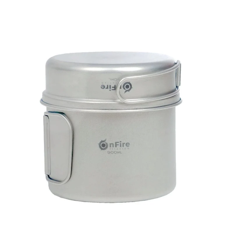 Ultraleichtes Titan Kochgeschirr Topf-Pfanne-Set 900ml + 350ml