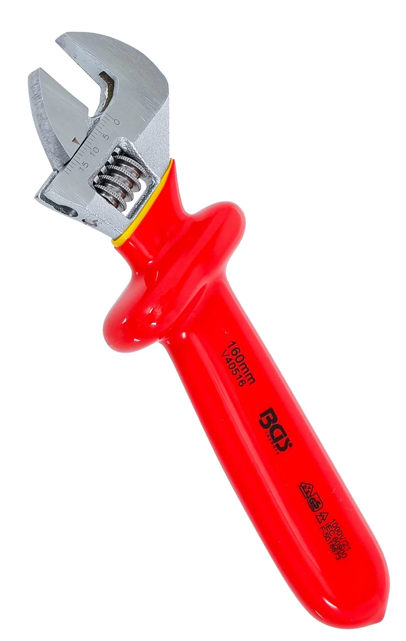 BGS 71096 VDE Rollgabelschlüssel SW max. 20,5mm Maulstellung 15° abgewinkelt