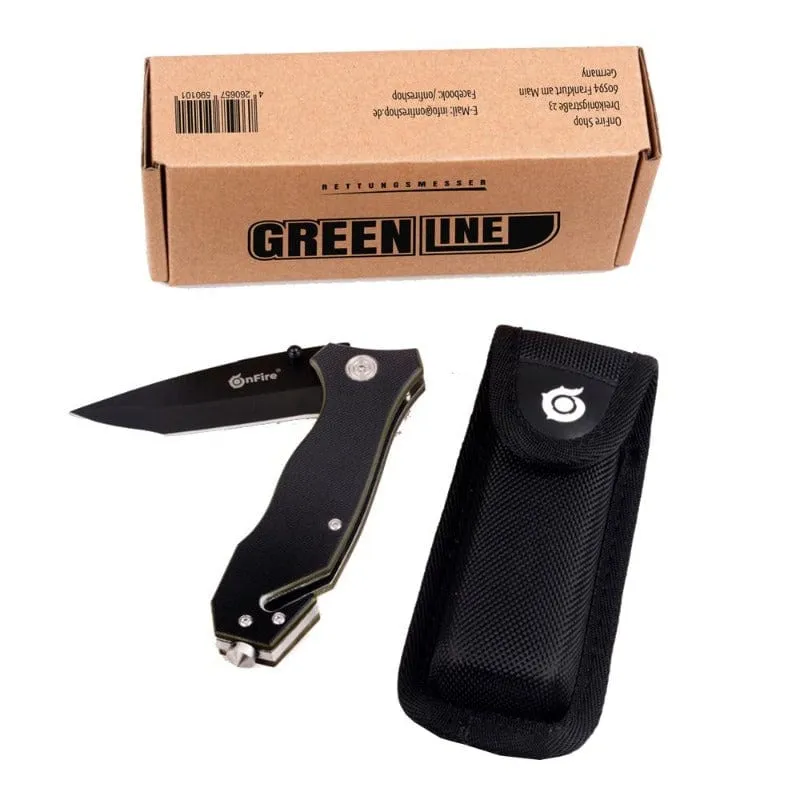 Rettungsmesser GREEN LINE mit gerader Klinge mit Holster