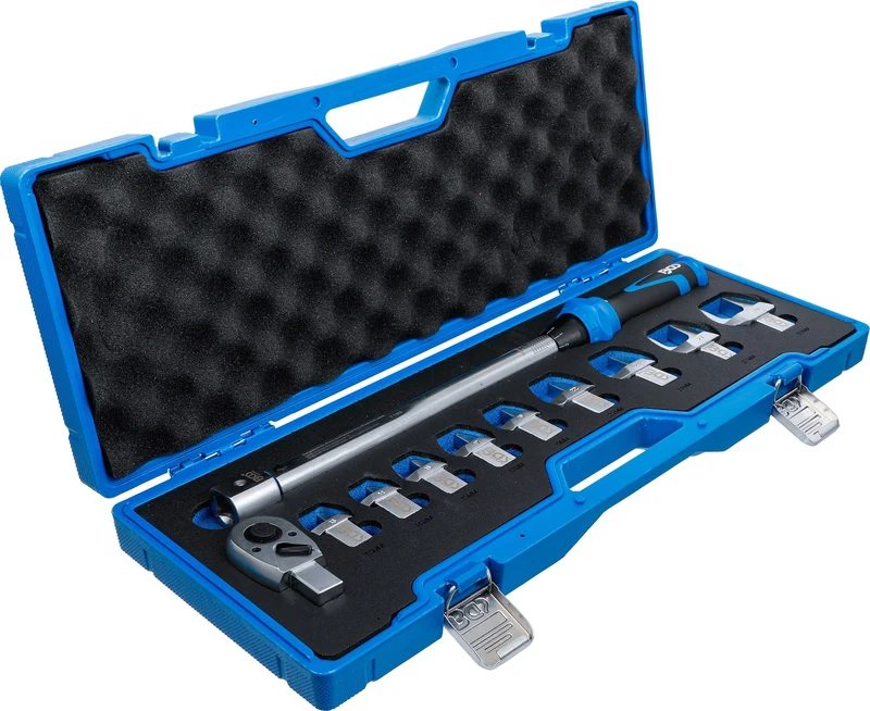 BGS 7193 Satz Drehmomentschlüssel für Einsteckwerkzeuge 14x 18mm 40 - 210 Nm 11 teilig