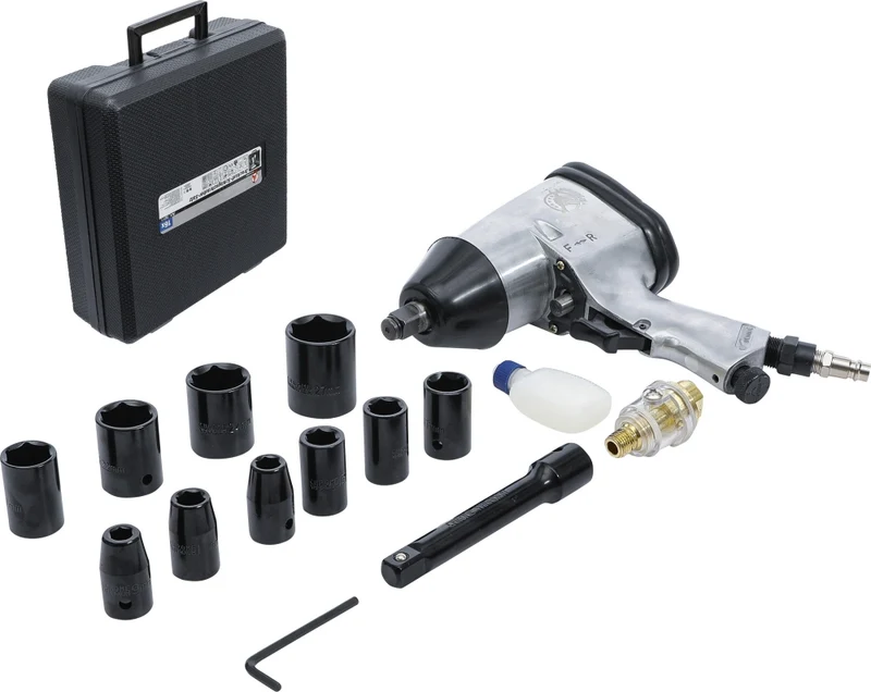 BGS DIY 3211 Satz Druckluft Schlagschrauber mit Werkzeug 12,5mm (1/2") 312Nm 16 teilig