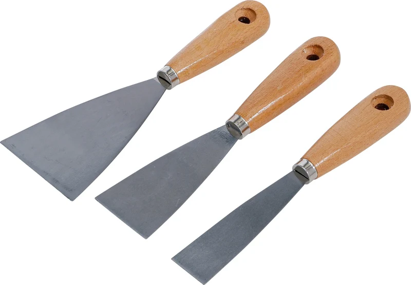 BGS DIY 85218 Satz Spachtel Holzgriff 30mm 50mm 80mm 3 teilig