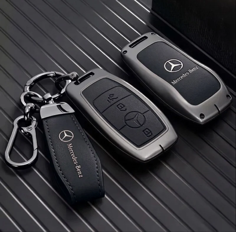 Sleutelcover met sleutelhanger – geschikt voor Mercedes-Benz – sleuteltype 1