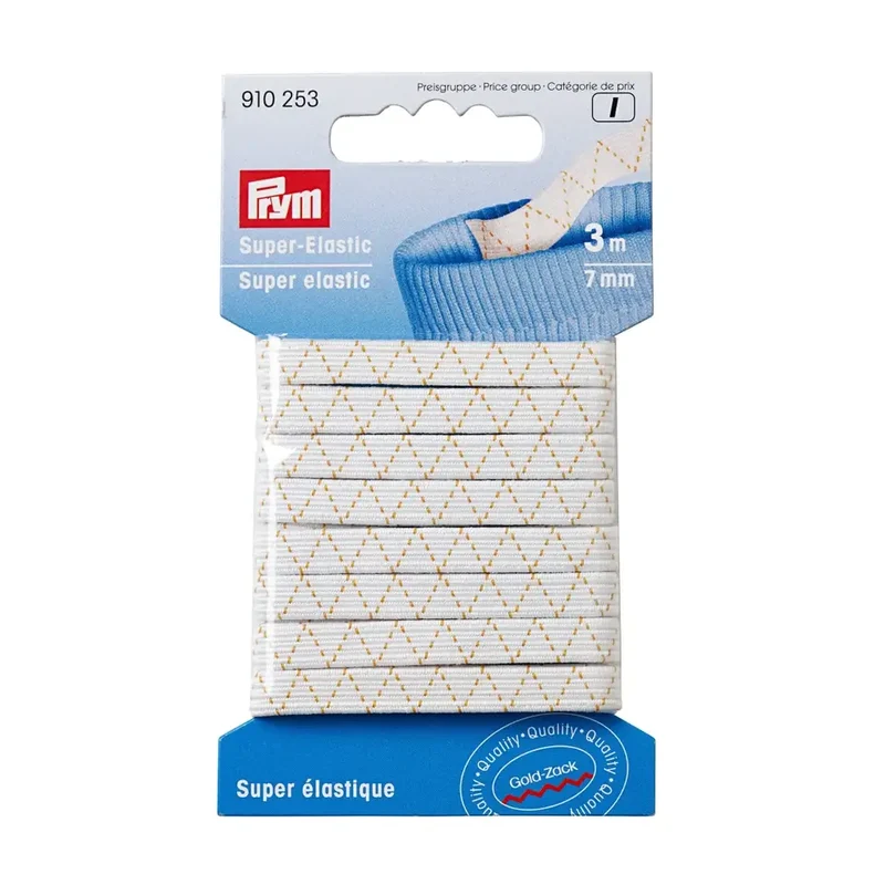 Prym Super-Elastic weiss 7mm, Länge 3m