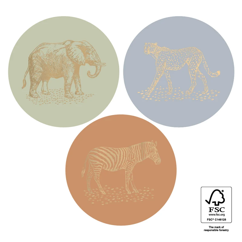 Multi - Jungle Vintage Gold Stickers (3 Stück)