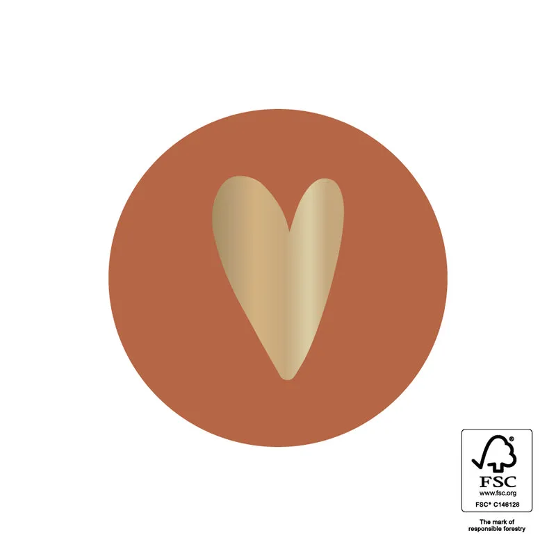 Heart Dark Cognac Stickers (3 Stück)