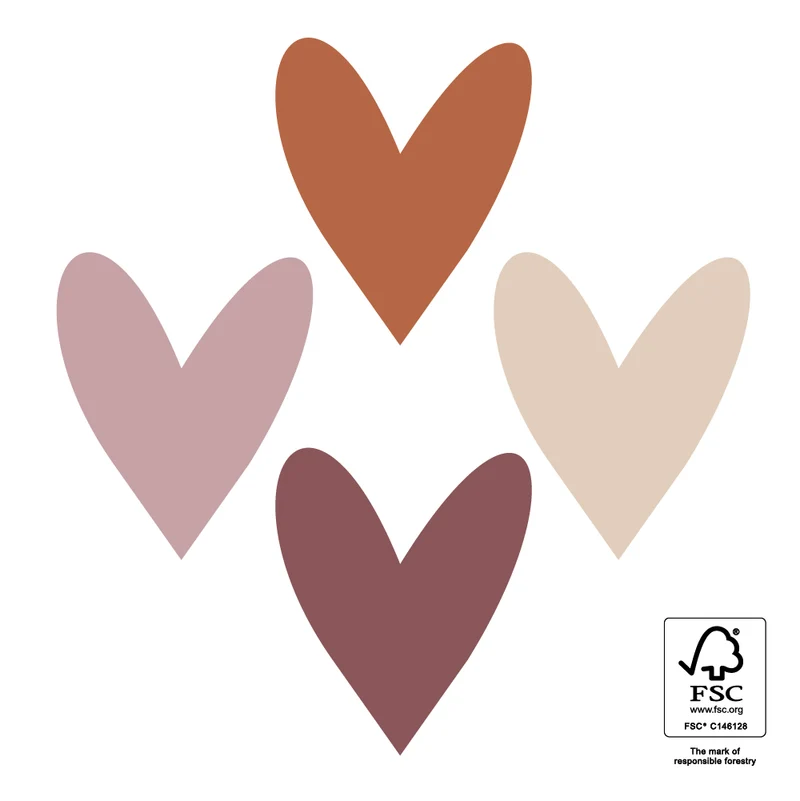 Multi - Hearts Faded Stickers (4 Stück)