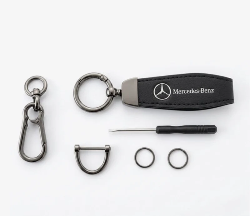 Sleutelhanger met karabijnhaak en zwarte band – geschikt voor Mercedes-Benz