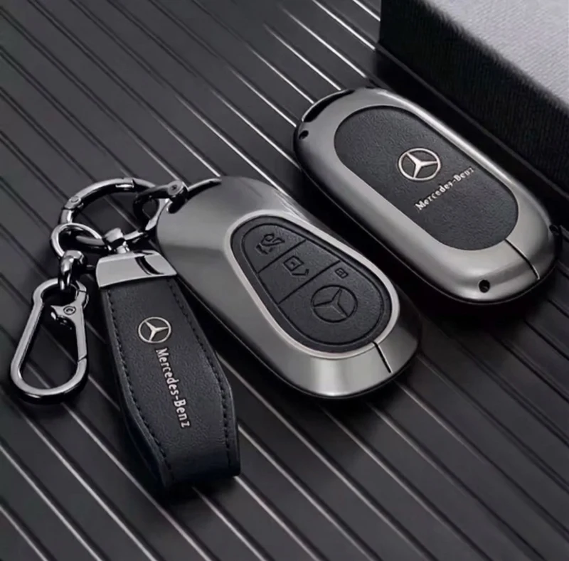 Sleutelcover met sleutelhanger – geschikt voor Mercedes-Benz – sleuteltype 2