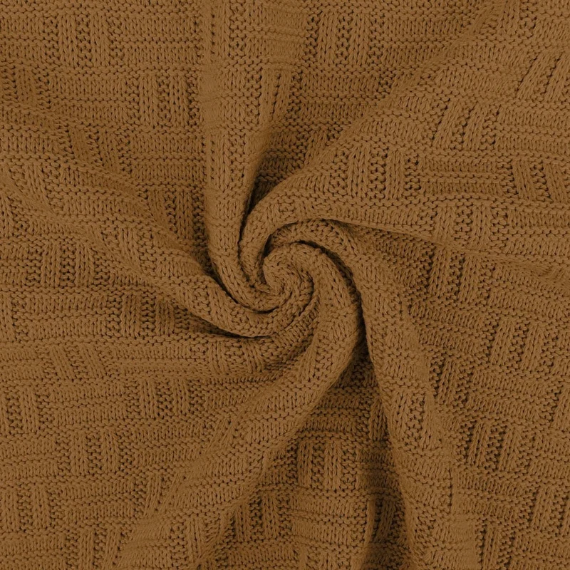 Knitted Cotton Check "Camel“