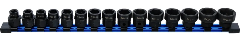 BGS 74700 Satz Kraft Steckschlüsseleinsätze Sechskant extra flach Antrieb Innenvierkant 12,5mm (1/2") SW 10-24mm