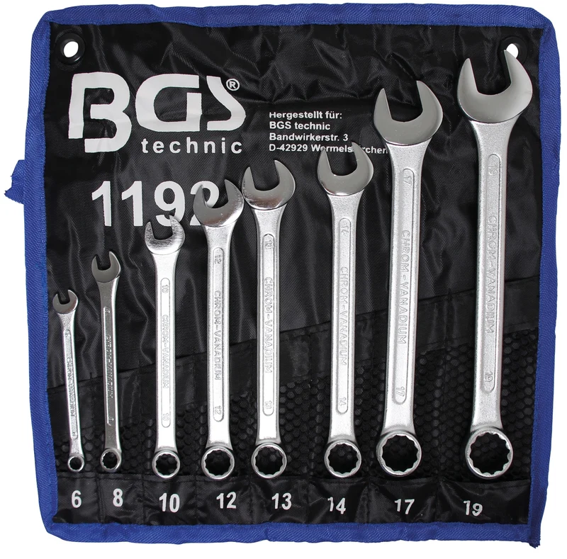 BGS 1192 Satz Ringmaulschlüssel 6-19mm metrisch 8 teilig mit Tasche