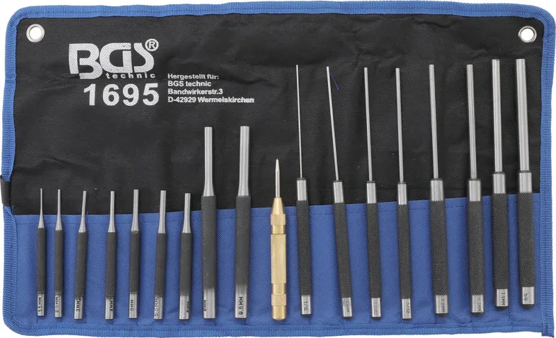 BGS 1695 Satz Splintentreiber Ø1,5 - Ø9,5mm Längen 100mm 150mm 200mm 18 teilig