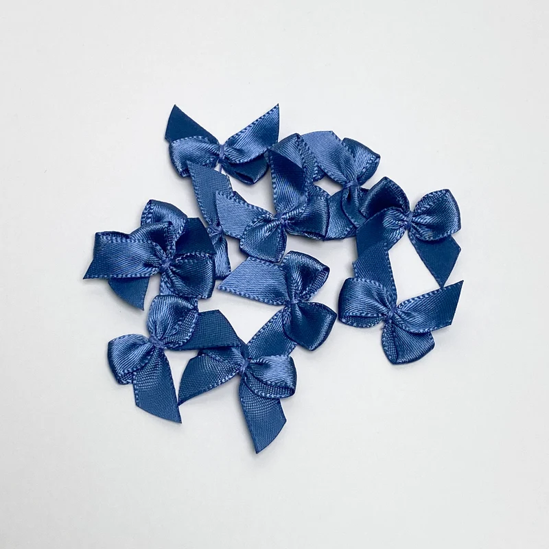 Satin Schleife "Jeansblau"