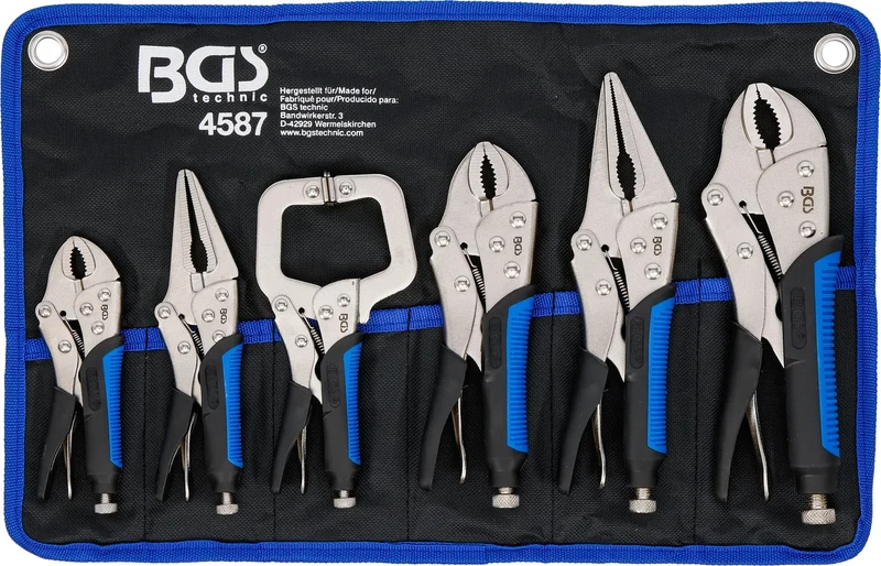 BGS 4587 Satz Karosserie Gripzangen stufenlos einstellbar 6 teilig