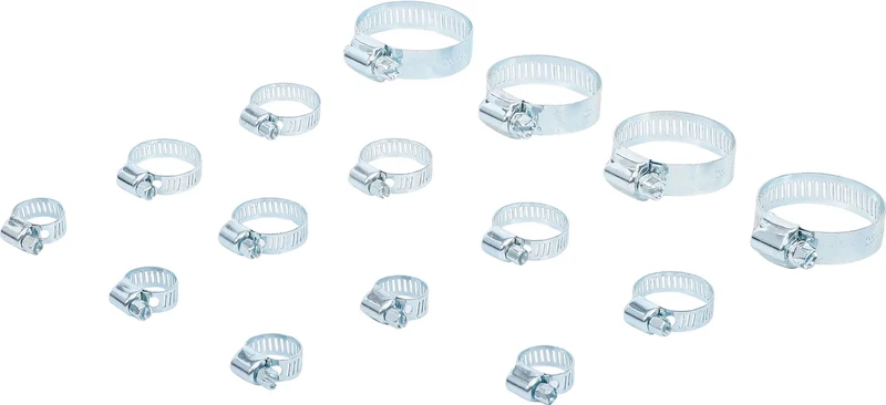 BGS DIY 88185 Sortiment Schlauchklemmen Durchmesser Ø10-45mm 15 teilig