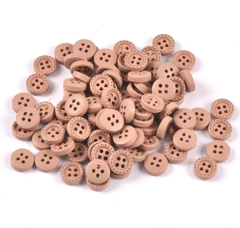 Holz Knopf in versch. Farben 10mm (5er-Pack)