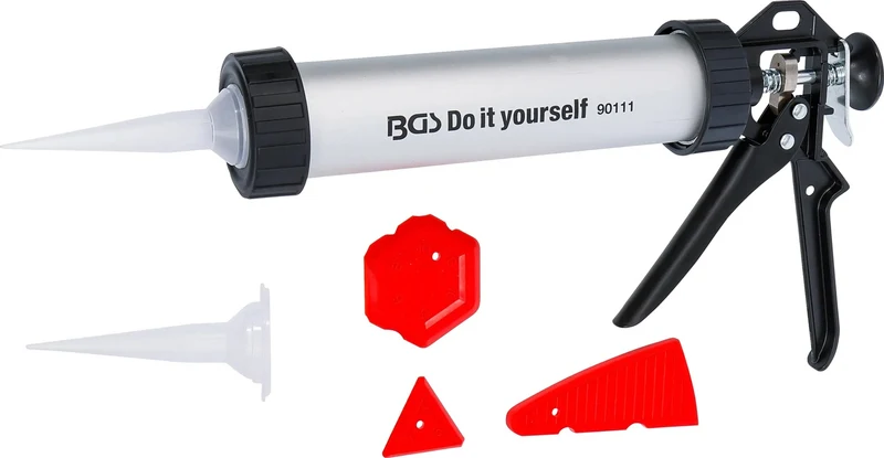 BGS DIY 90111 Alu Kartuschenpresse Kartuschenpistole mit Glätter-Satz 5 teilig
