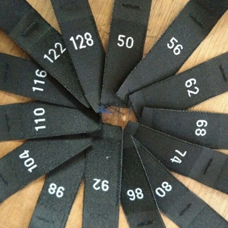 Grössen-Label Schwarz (10er Pack)