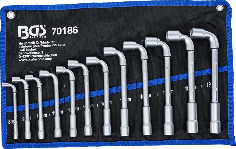 BGS 70186 Satz Pfeifenkopfschlüssel SW 8 - 19mm 12 teilig