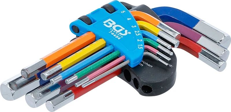 BGS 74454 Satz Winkelschlüssel Multicolour kurz Innensechskant 1,5 - 10mm 9 teilig