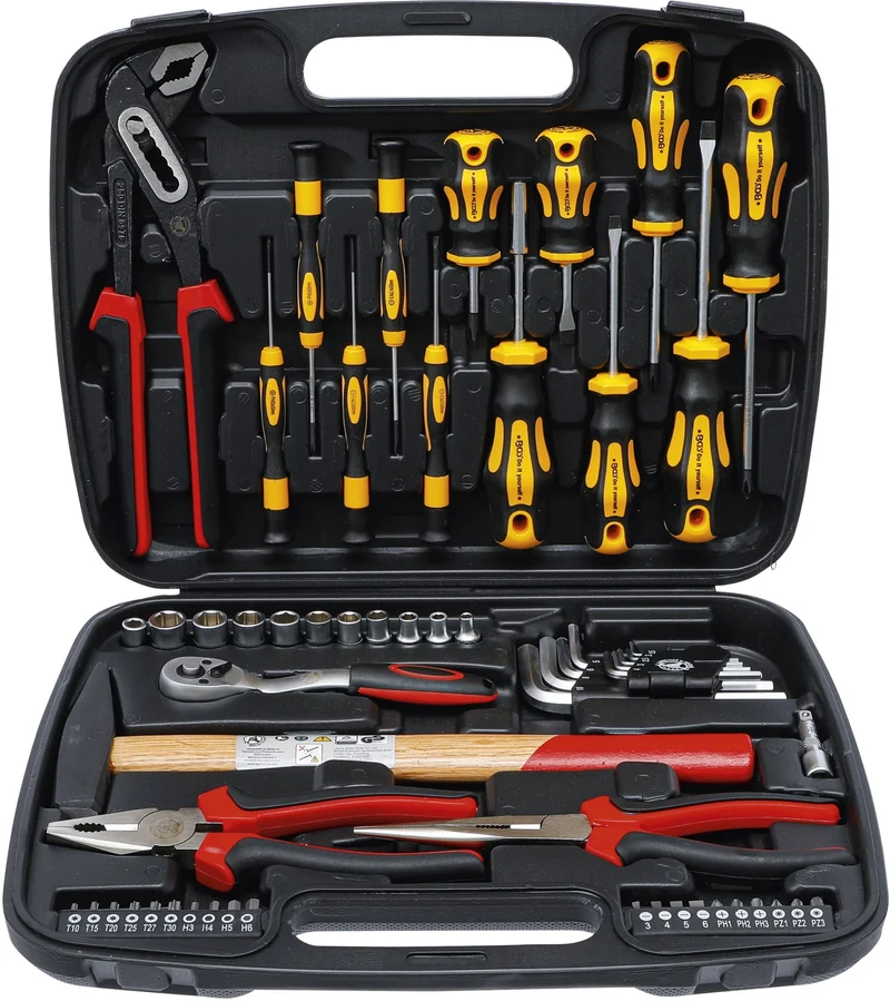BGS DIY 2037 Werkzeugkoffer für Zuhause & Unterwegs Heim PkW 58 teilig