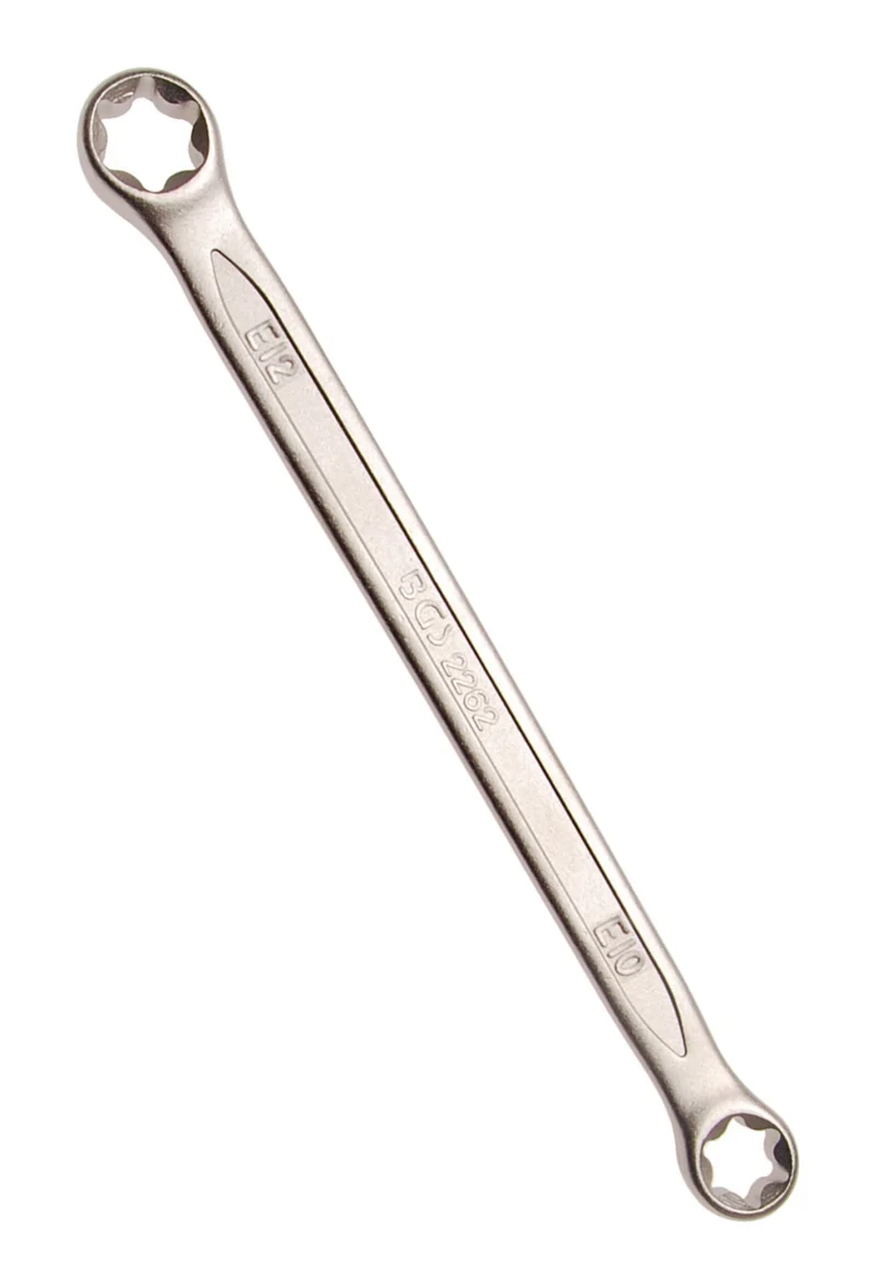 BGS 2261 Doppelringschlüssel mit E-Profil-Ringköpfen SW E10 x E12 warm geschmiedet