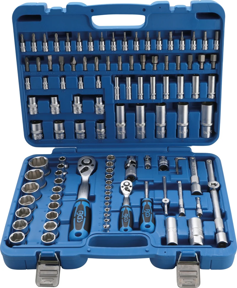 BGS 2298 Satz Steckschlüssel Wellenprofil Antrieb 6,3mm (1/4") 12,5mm (1/2") 108 teilig