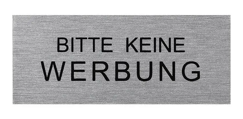 ProPlus SF_972099 Aluminium Türschild "Bild Bitte Keine Werbung" 60x25mm Tür Schild