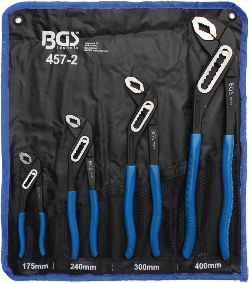 BGS 457-2 Satz Wasserpumpenzangen Rohrzangen 4 verschiedene Größen mit Tasche