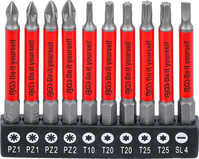 BGS DIY 4831 Satz Antirutsch Bits magnetisch 70mm 10 teilig
