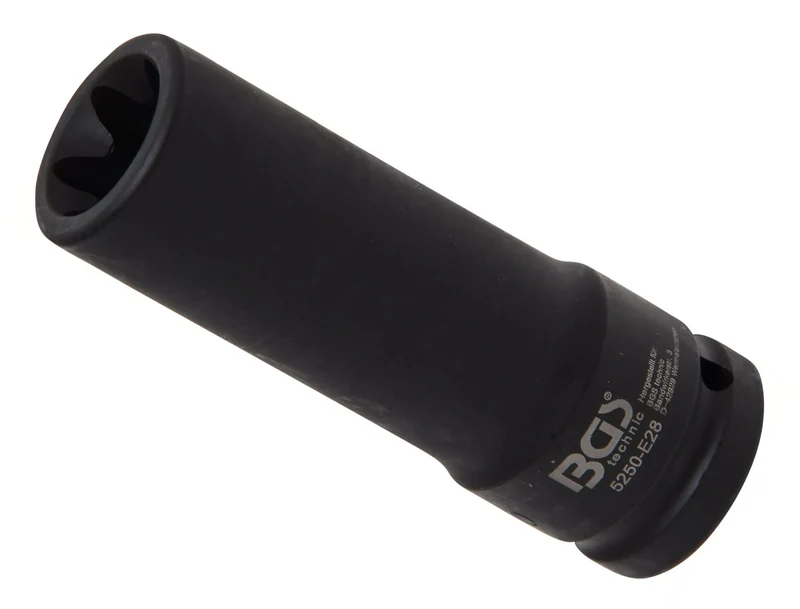 BGS 5250-E28 Impact Nuss E28mm E-Profil lang/tief Antrieb 20mm (3/4") für Schlagschrauber